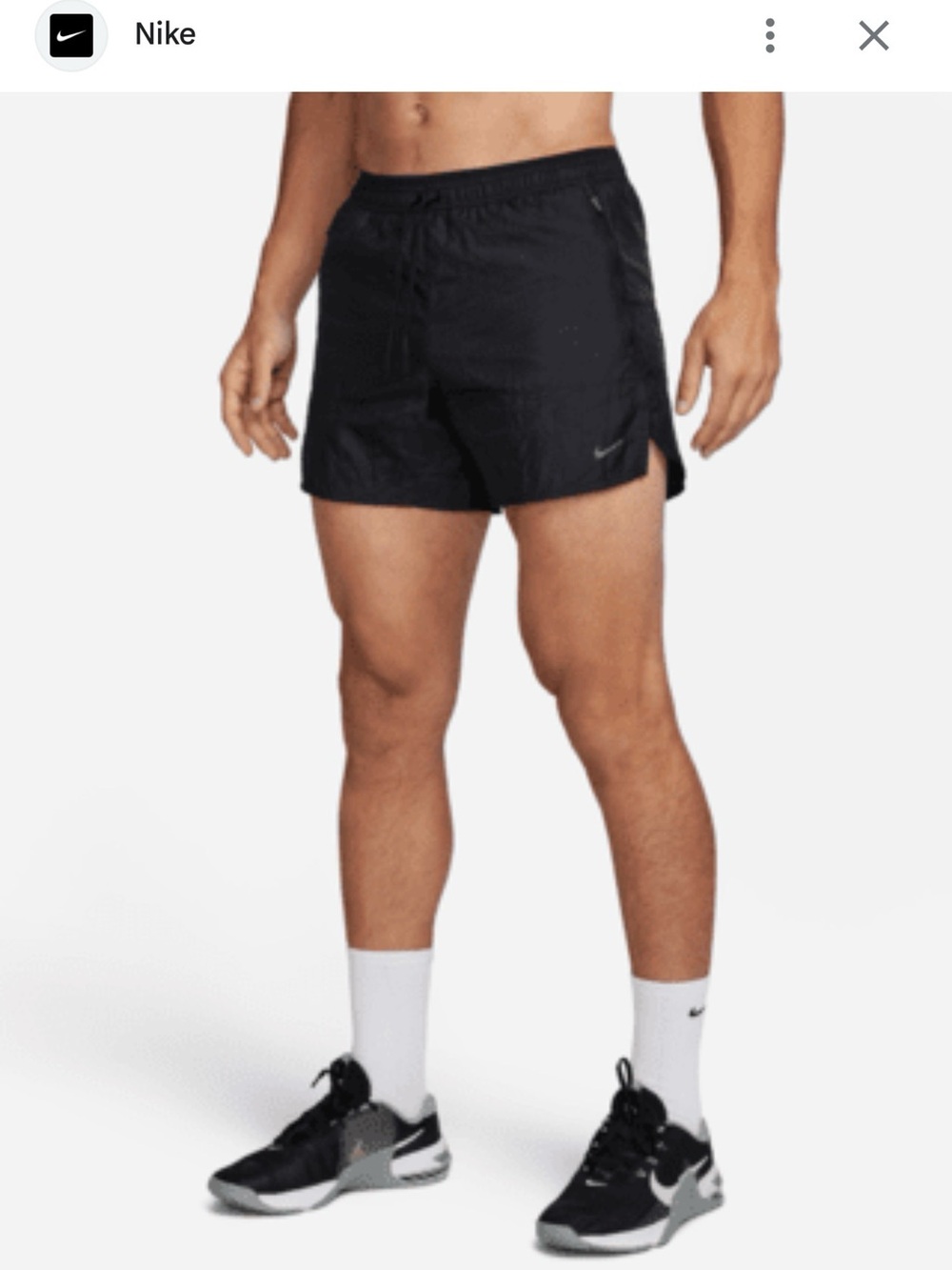 Nike Black Athletic Split-Hem Running Shorts